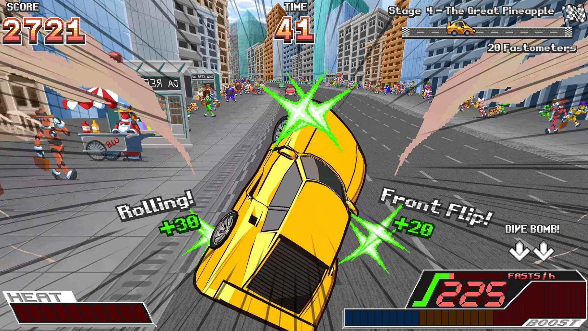 Ce jeu de course indépendant est une fusion incroyable d'Out Run, de Jet Set Radio et de Street Fighter
