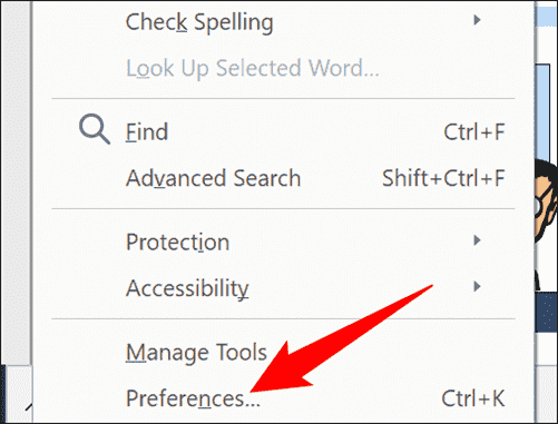 Sélectionnez Edition > Préférences dans Acrobat Reader. » width= »507″ height= »385″ src= »/pagespeed_static/1.JiBnMqyl6S.gif » onload= »pagespeed.lazyLoadImages.loadIfVisibleAndMaybeBeacon(this); » onerror= »this.onerror=null;pagespeed.lazyLoadImages.loadIfVisibleAndMaybeBeacon(this); »/></p>
<p>Dans la fenêtre « Préférences », dans la barre latérale gauche, cliquez sur « Formulaires ».</p>
<p><img loading=