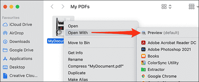 Cliquez avec le bouton droit sur le fichier PDF dans le Finder et sélectionnez Ouvrir avec > Aperçu. » width= »650″ height= »270″ src= »/pagespeed_static/1.JiBnMqyl6S.gif » onload= »pagespeed.lazyLoadImages.loadIfVisibleAndMaybeBeacon(this); » onerror= »this.onerror=null;pagespeed.lazyLoadImages.loadIfVisibleAndMaybeBeacon(this); »/></p>
<p>Dans Aperçu, sélectionnez la page PDF que vous souhaitez transformer en JPG. Ensuite, dans la barre de menus, sélectionnez Fichier > Exporter.</p>
<p><img class=