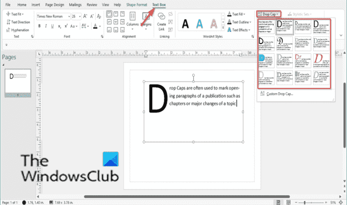 Comment créer une lettrine dans Microsoft Publisher