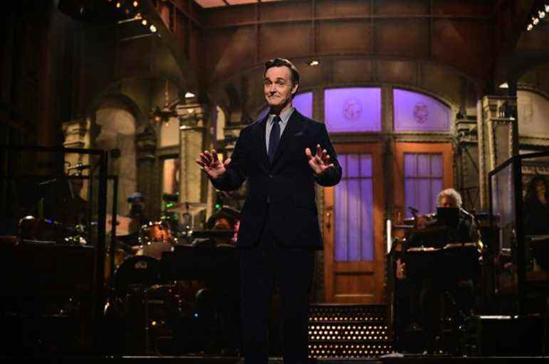 SATURDAY NIGHT LIVE -- “Will Forte, Måneskin” Episode 1816 -- Pictured: Host Will Forte during the monologue on Saturday, January 22, 2022 -- (Photo by: Will Heath/NBC)