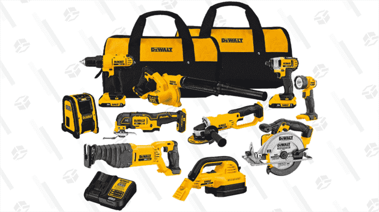 DeWalt est votre huître avec 40 % de réduction sur ce kit d’outils électriques sans fil de 10 pièces