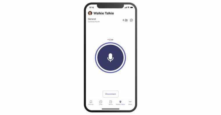 La fonctionnalité Walkie Talkie de Microsoft Teams est désormais largement disponible