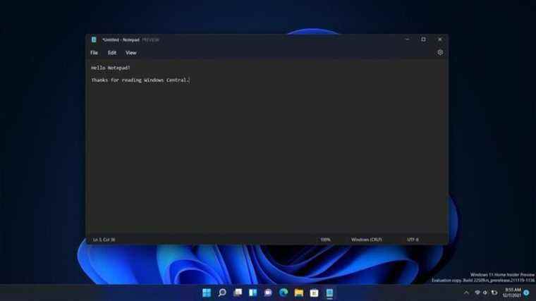 La nouvelle application Notepad de Microsoft fait son chemin vers le canal bêta de Windows 11