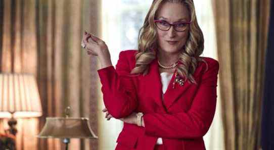 DON'T LOOK UP, Meryl Streep as President Janie Orlean. Cr. Niko Tavernise / Netflix © 2021