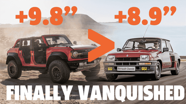 Le nouveau Bronco Raptor a peut-être enfin battu la Renault 5 sur une statistique importante