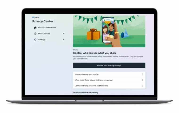 Le nouveau centre de confidentialité de Meta explique comment l’entreprise gère la collecte de données