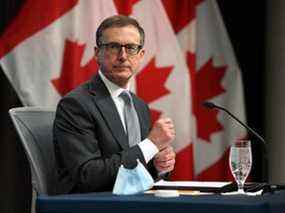 Tiff Macklem, gouverneur de la Banque du Canada, lors d'une conférence de presse à Ottawa le 15 décembre 2021.