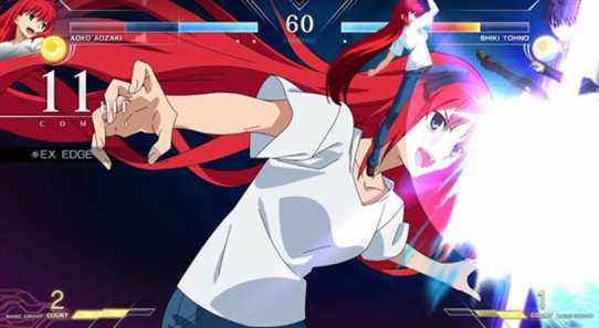 Melty Blood: Type Lumina – Aoko Aozaki contre Shiki Tohno gameplay