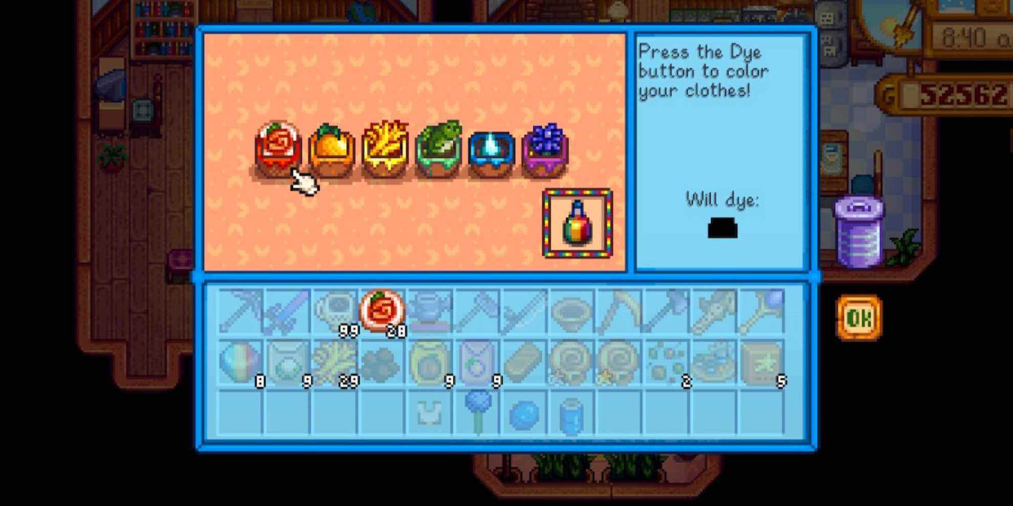 Stardew Valley : Comment teindre les vêtements
