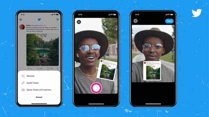 Twitter teste des vidéos de réaction de style TikTok