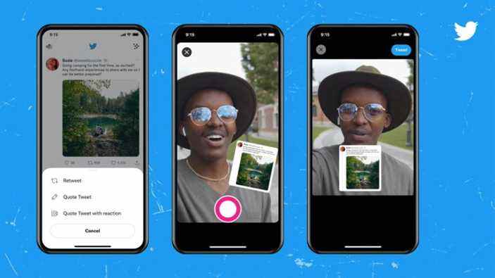 Twitter veut que vous retweetiez avec des vidéos de réaction de type TikTok