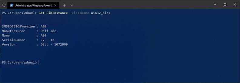 Modèle et numéro de série du PC PowerShell