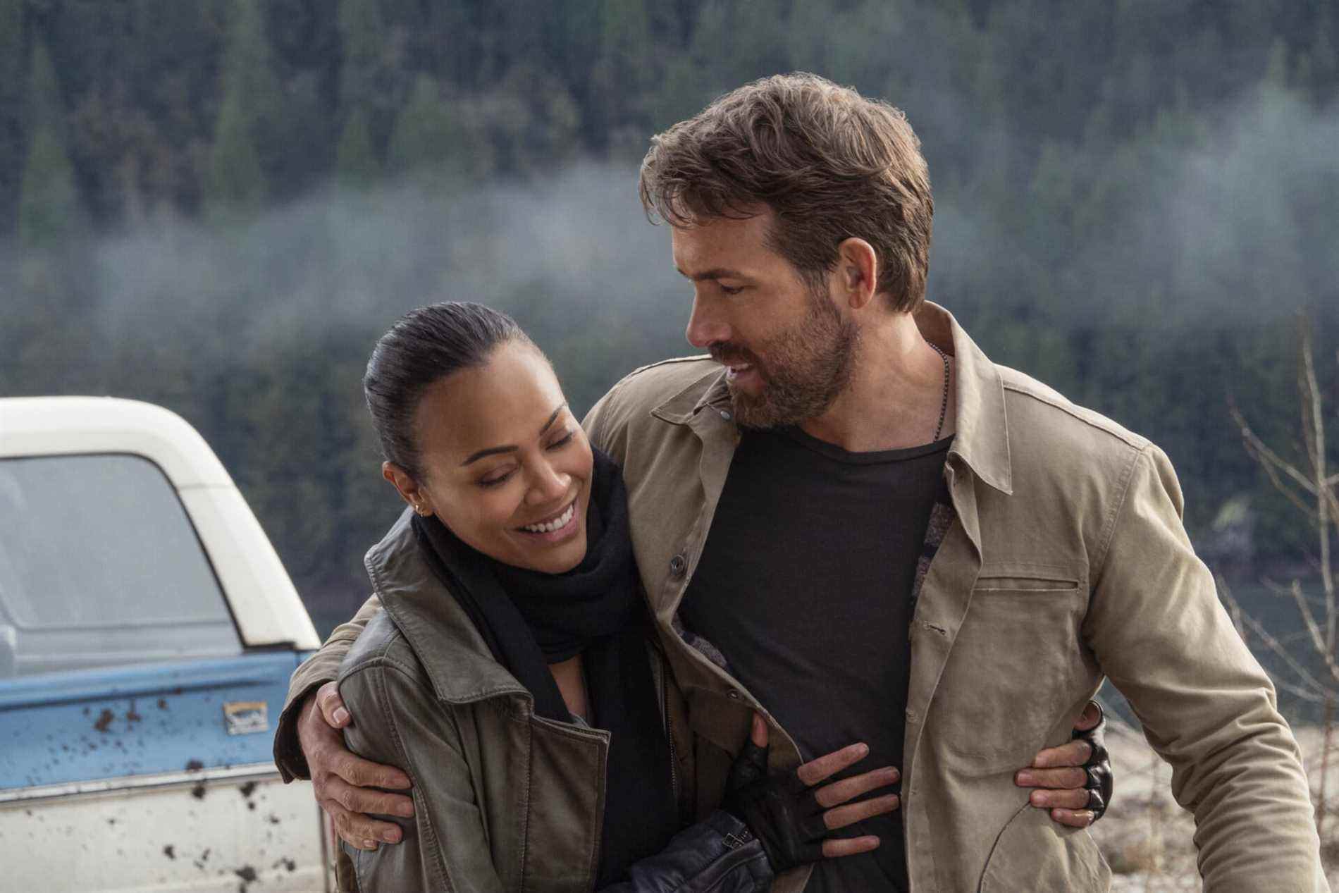 Les premières images du projet Adam Ryan Reynolds Voyage dans le temps Zoe Saldana