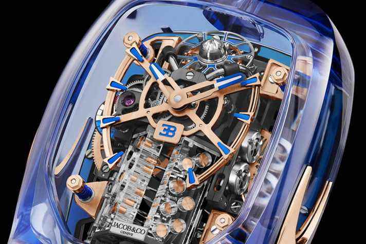 Moteur Jacob & Co Bugatti Chiron Blue Sapphire Crystal.