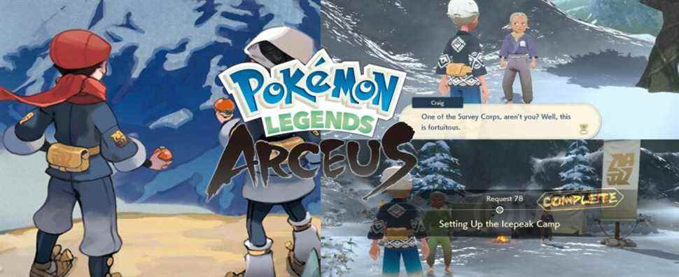 Pokemon Legends: Arceus - Configuration de la procédure pas à pas du camp Icepeak