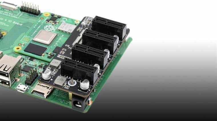 Le module de calcul Raspberry Pi 4 gagne quatre emplacements PCIe via la carte porteuse