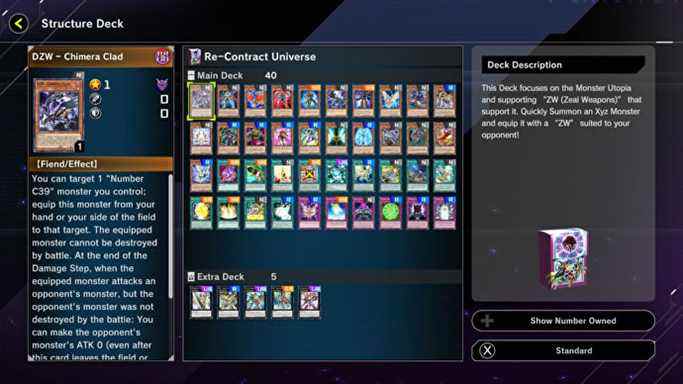 Le deck de structure Recontract Universe dans Yu-Gi-Oh Master Duel.