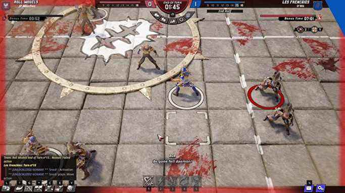 Une vue rapprochée de haut en bas des personnages humains dans la bêta fermée de Blood Bowl 3