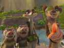 Crash, Eddie, Zee et Buck jouent dans The Ice Age Adventures of Buck Wild.