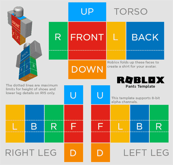 Modèle de pantalon Roblox