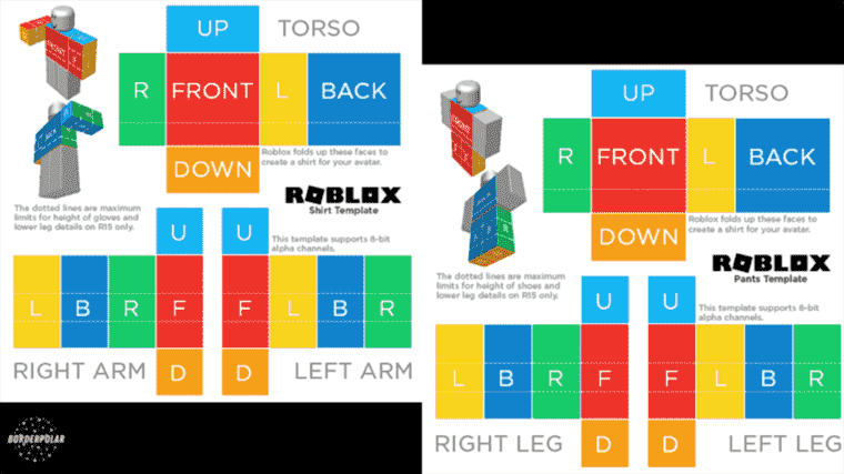 Guide des modèles de chemises et de pantalons Roblox [+ Transparent Version]
