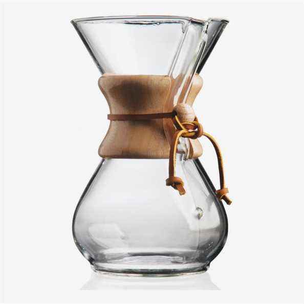 Cafetière en verre verseur Chemex, 8 tasses