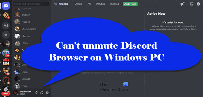 Impossible de réactiver le navigateur Discord sur un PC Windows