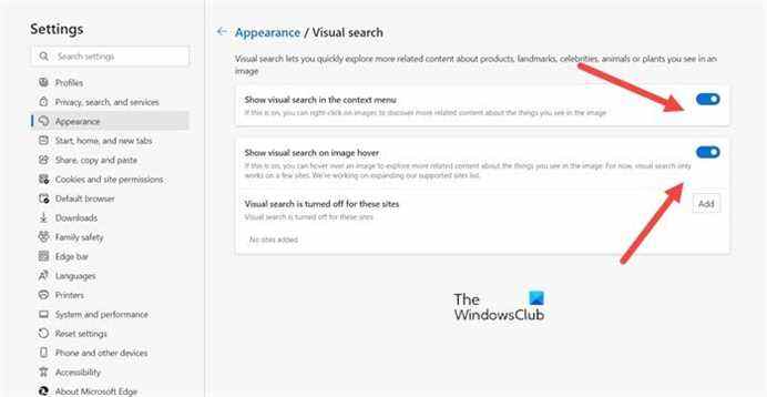 Comment activer ou désactiver la recherche visuelle dans Microsoft Edge