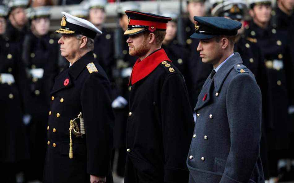 Prince Andrew, Prince Harry, Prince William – Jack Taylor/Getty Images