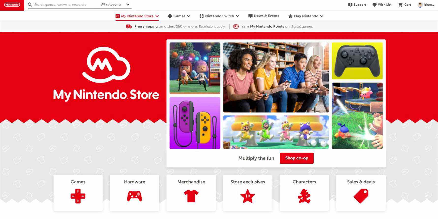 Le site Web de la boutique Nintendo est relancé avec la livraison gratuite pour les commandes de plus de 50 $ 
