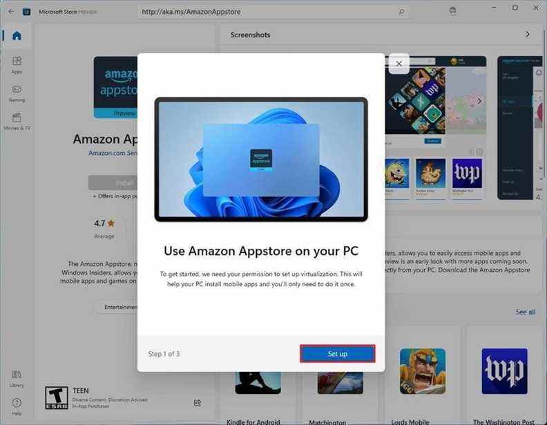 Configuration de l'Amazon Appstore