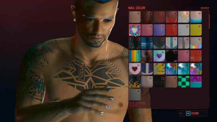 14 mois plus tard, je peux enfin changer mon vernis à ongles dans Cyberpunk 2077
