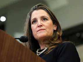 Chrystia Freeland, ministre des Finances.