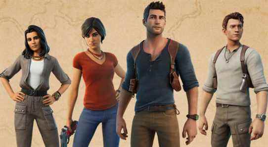 Les tenues des personnages Fortnite Nathan Drake et Chloe Frazer d'Uncharted sont désormais disponibles