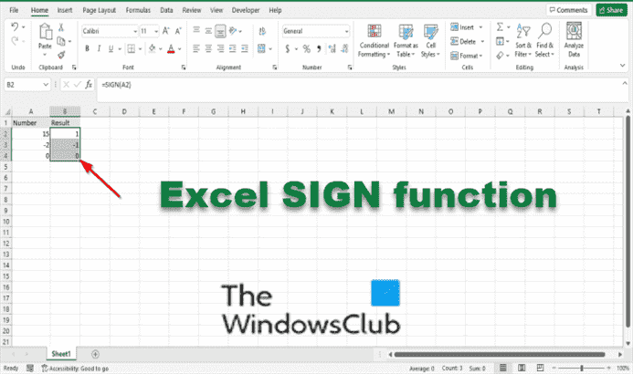 Comment utiliser la fonction SIGN dans Excel