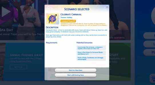 celebrate carnaval scenario in the sims 4