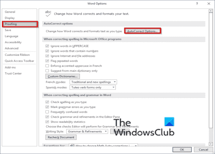 Comment activer la correction automatique pour les mathématiques dans Word