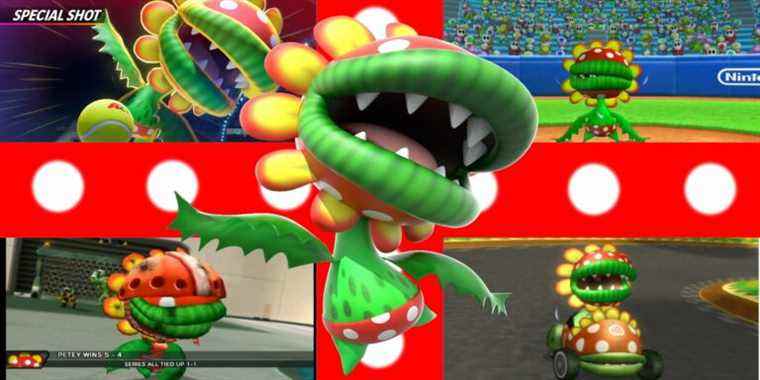 super mario petey piranha in mario kart mario tennis mario baseball mario strikers