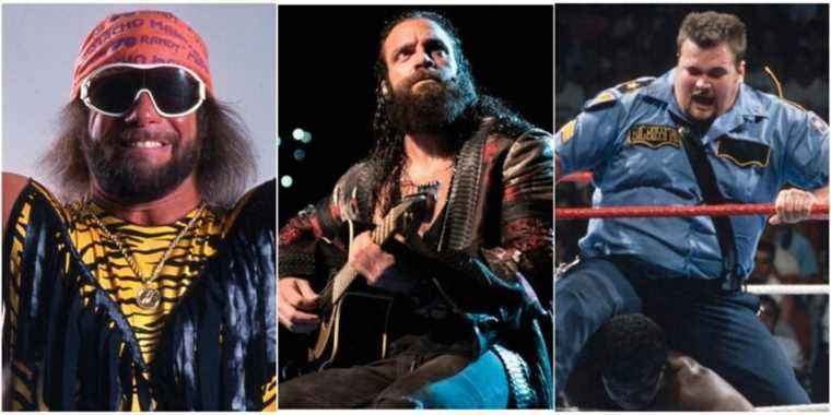 Left to right: Macho Man, Elias, Big Boss Man