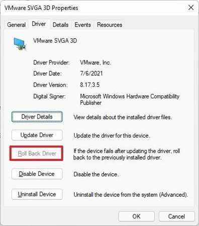 Pilote graphique de restauration de Windows 11