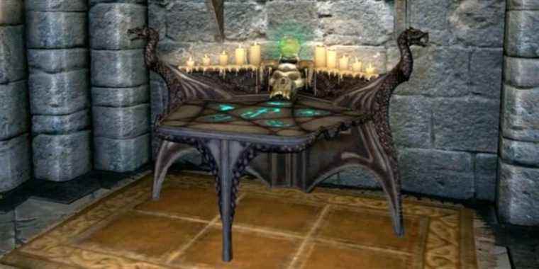 skyrim enchanting table inside building