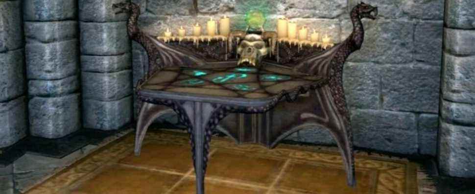 skyrim enchanting table inside building