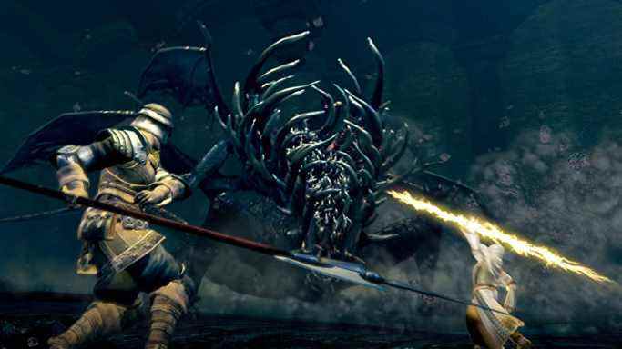 Dark Souls Remastered combat de boss de dragon béant