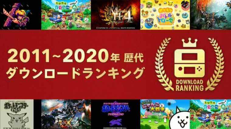 Nintendo dévoile les jeux eShop 3DS les plus vendus au Japon de 2011 à 2020
