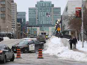 Verrouillage du Centre Rideau à Ottawa, le 22 février 2022.