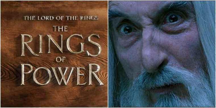 left: Rings of Power title; right: Sarumon