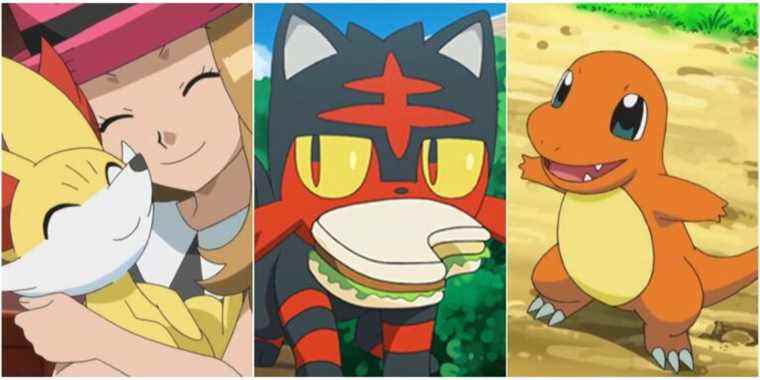 Pokemon Starters Fire Type Litten Charmander and Fennikin