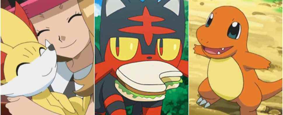 Pokemon Starters Fire Type Litten Charmander and Fennikin