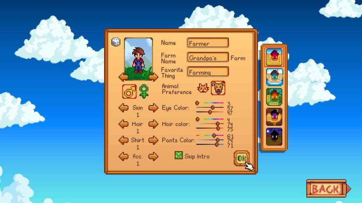 dénomination de la ferme de stardew valley 